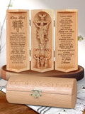 May God Protect My Grandchildren - Wooden Cylinder Sculpture