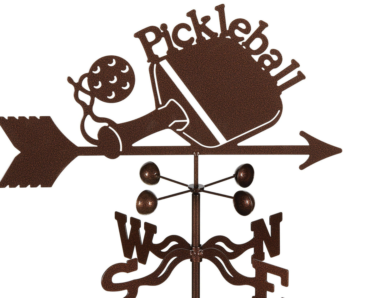 Pickleball Weathervane Silhouette Art Laser Weathervane Home Roof Decor Weathercock Cut Metal Signs
