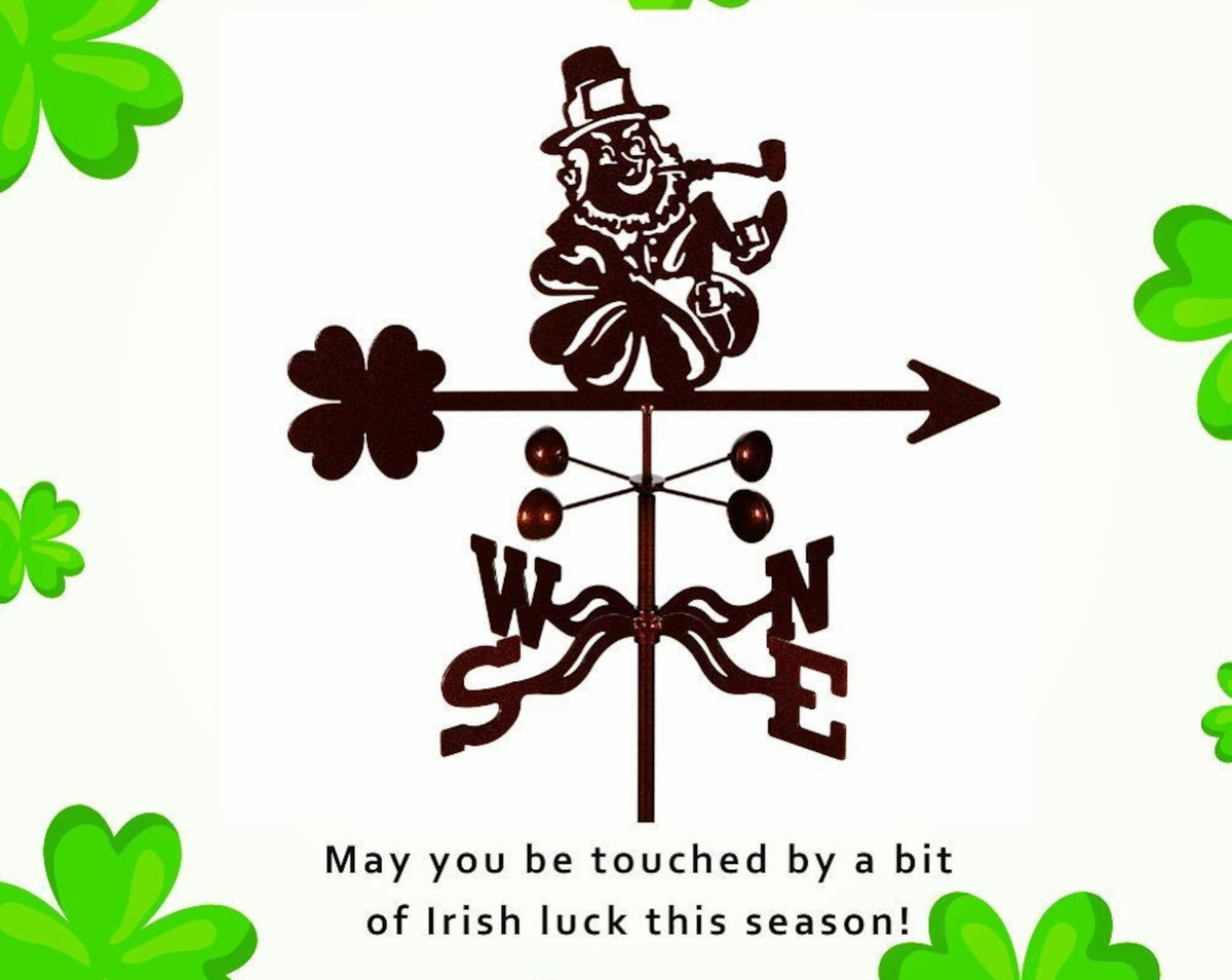 St. Patrick's Day Weathervane Silhouette Art Laser Weathervane Home Roof Decor Weathercock Cut Metal Signs