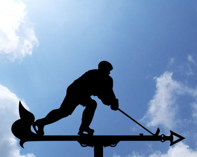 Hockey Player Metal Weathervane, Weather Vane, Home Roof Decor, Hockey