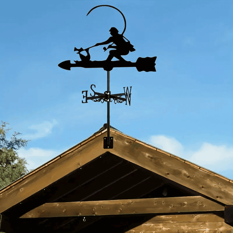 Fisherman Fishing Wind Vane Wind Indicator Garden Black Metal Weather Vane For Home Decor