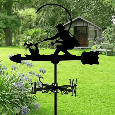 Fisherman Fishing Wind Vane Wind Indicator Garden Black Metal Weather Vane For Home Decor