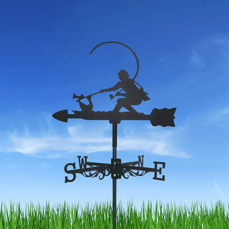 Outdoor Fisherman Weather Vane Decorative Arts, Metal Iron Corrosion Resistant Craft Fishing Souvenirs Wind Direction Indicator Outdoor Decorative Crafts