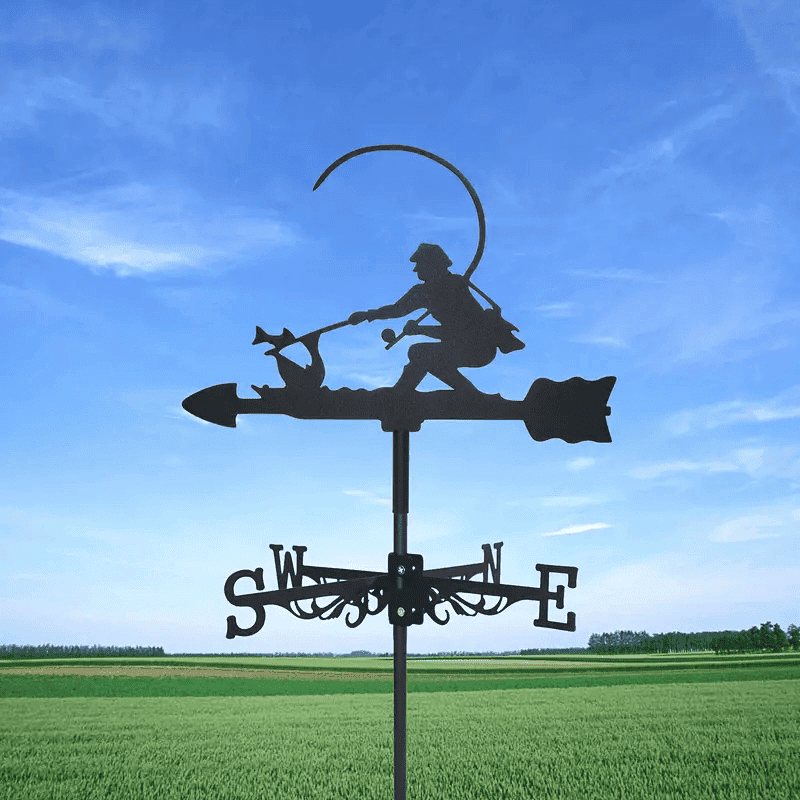Outdoor Fisherman Weather Vane Decorative Arts, Metal Iron Corrosion Resistant Craft Fishing Souvenirs Wind Direction Indicator Outdoor Decorative Crafts