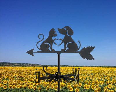 Cats And Dogs Weathervane - Whimsical Outdoor Decor For Roof, Yard, And Building Enchantment