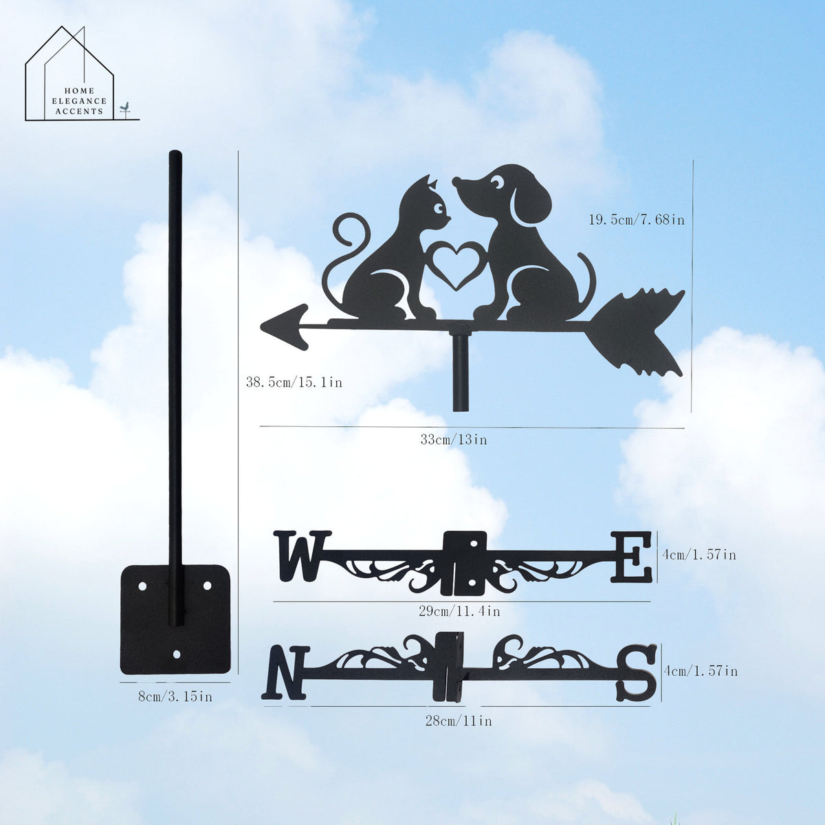 Cats And Dogs Weathervane - Whimsical Outdoor Decor For Roof, Yard, And Building Enchantment