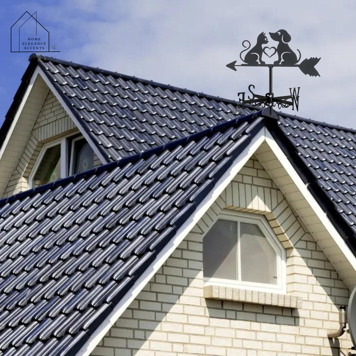 Cats And Dogs Weathervane - Whimsical Outdoor Decor For Roof, Yard, And Building Enchantment