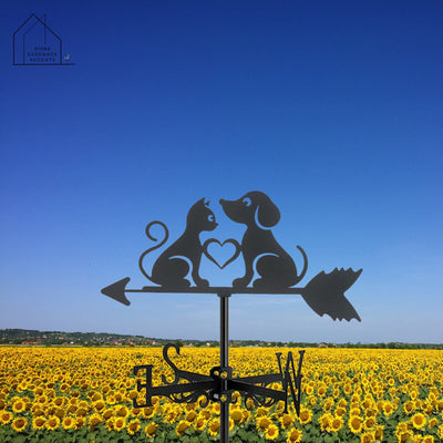 Cats And Dogs Weathervane - Whimsical Outdoor Decor For Roof, Yard, And Building Enchantment