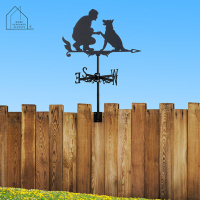 Human And Dog Best Friends Weathervane - Celebrating An Unconditional Bond