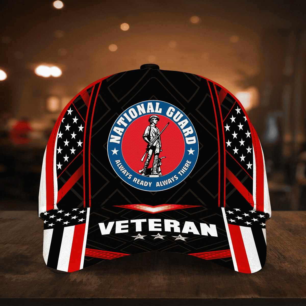 Custom U.S Branches National Guard Veteran Cap