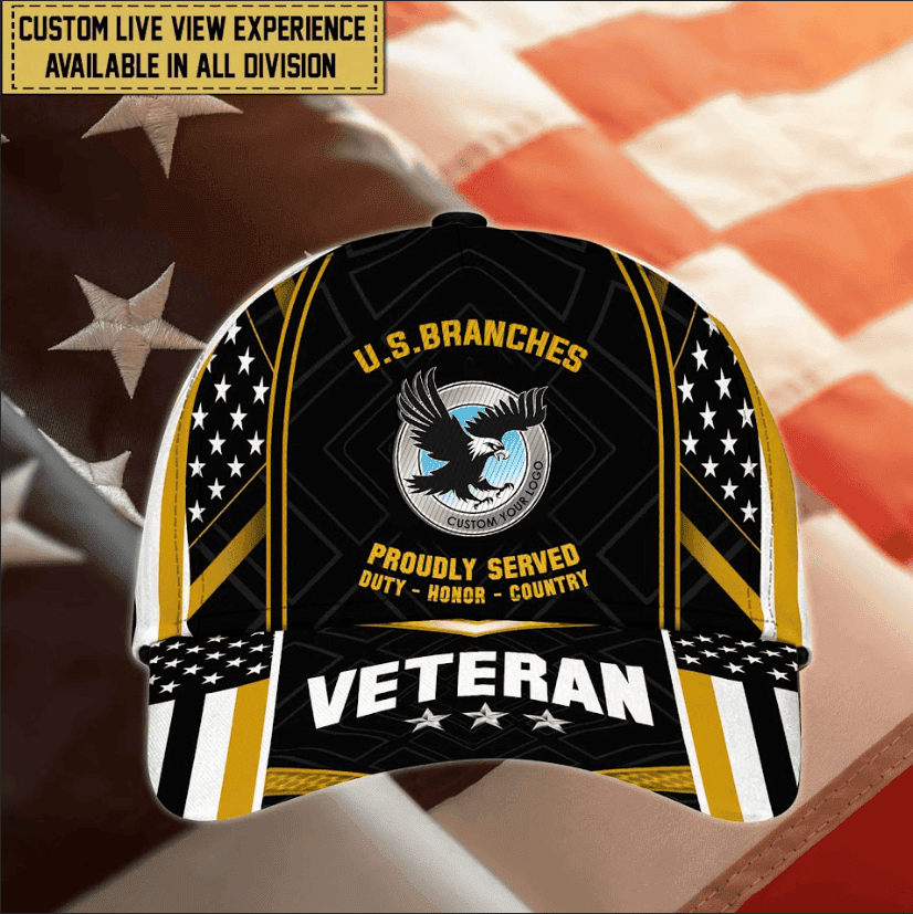 Customized U.S Branches Division Veteran Cap Printed Cap