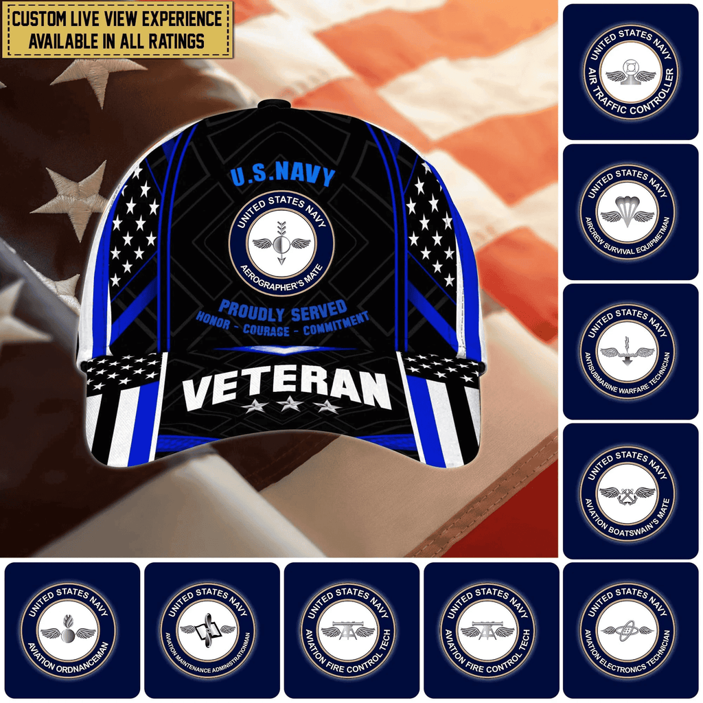 Customized U.S Navy Ratings Veteran Cap
