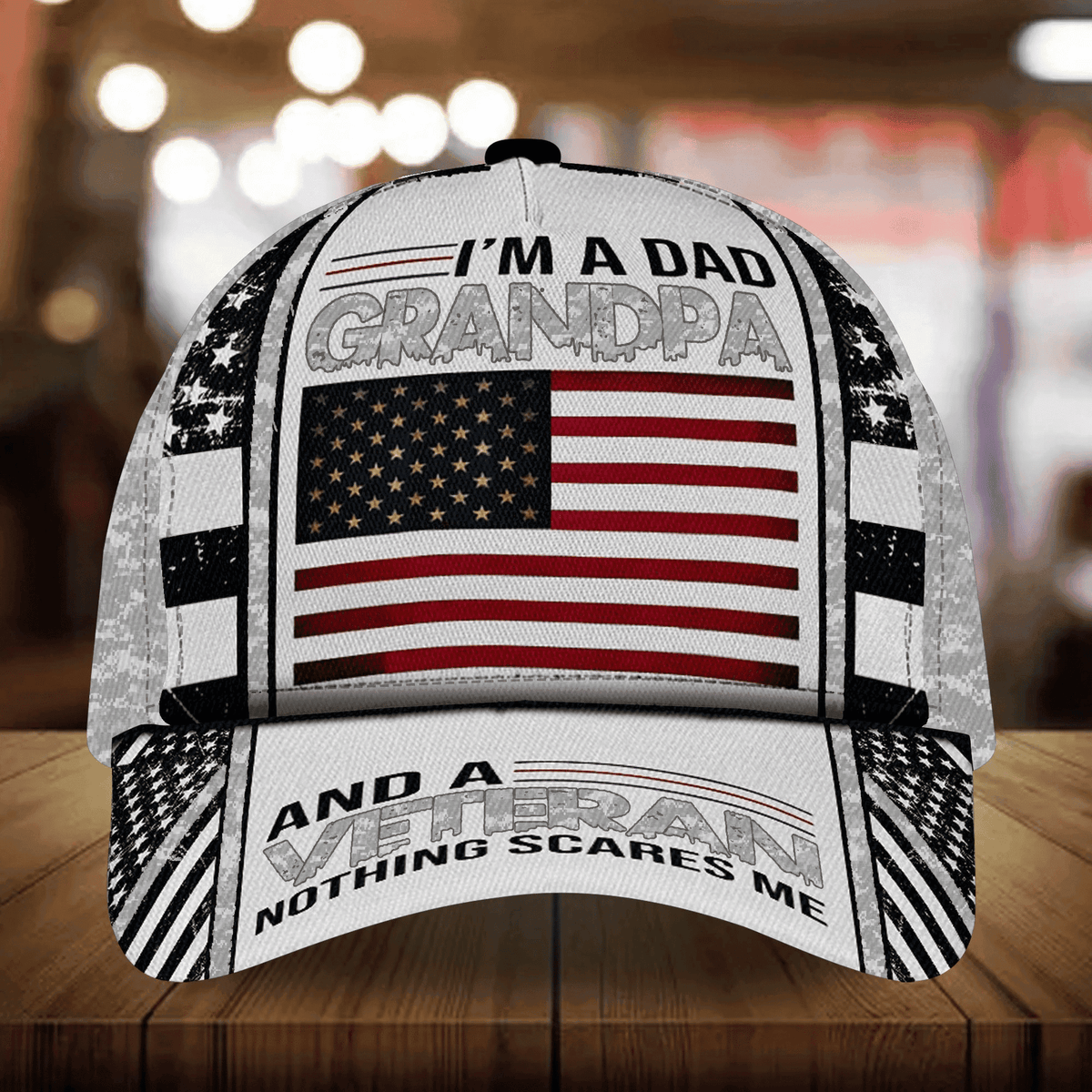 I Am A Dad Grandpa And A Veteran Nothing Scares Me Multicolor Veteran Cap 3D Printed Camo Cap