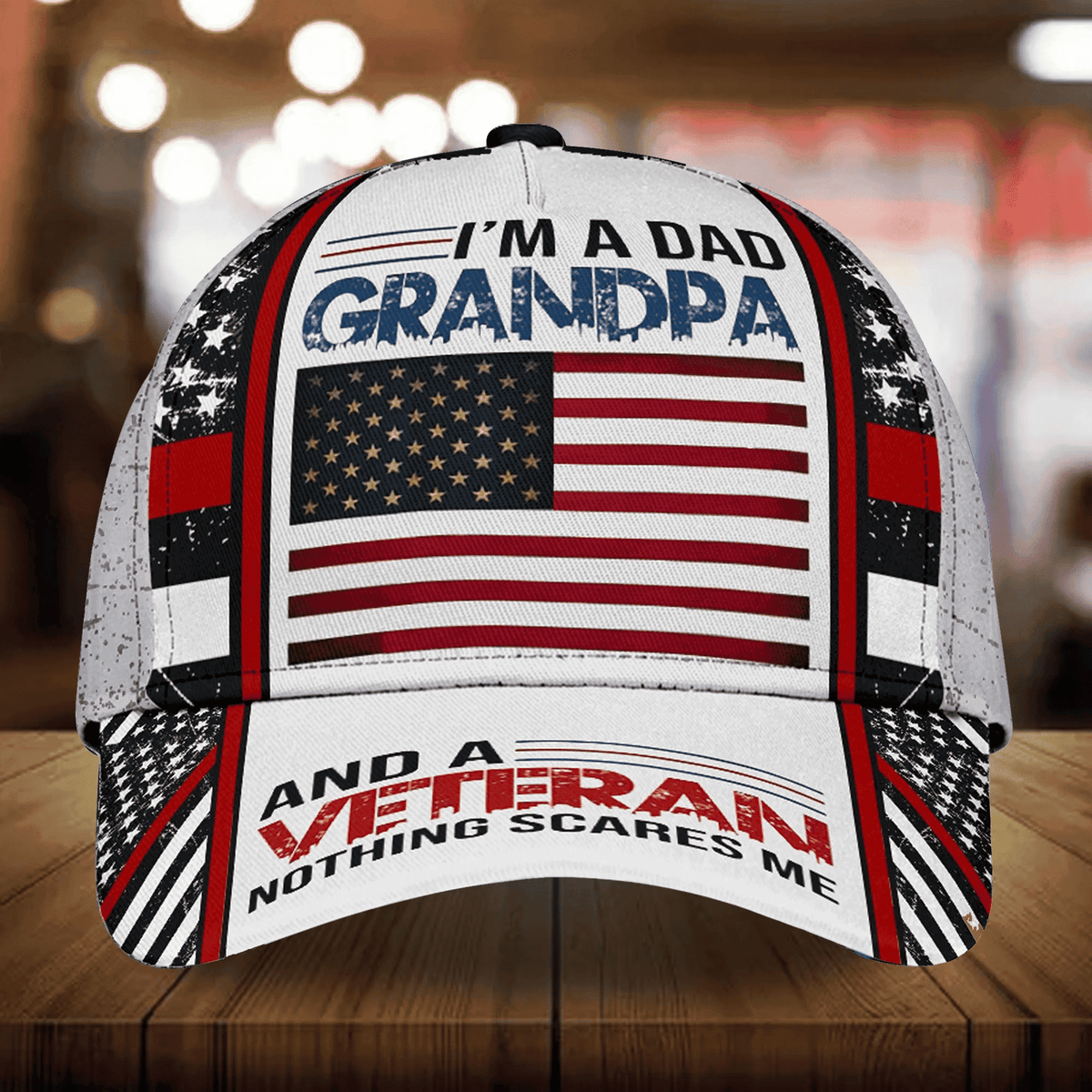 I Am A Dad Grandpa And A Veteran Nothing Scares Me Multicolor Veteran 3D Cap