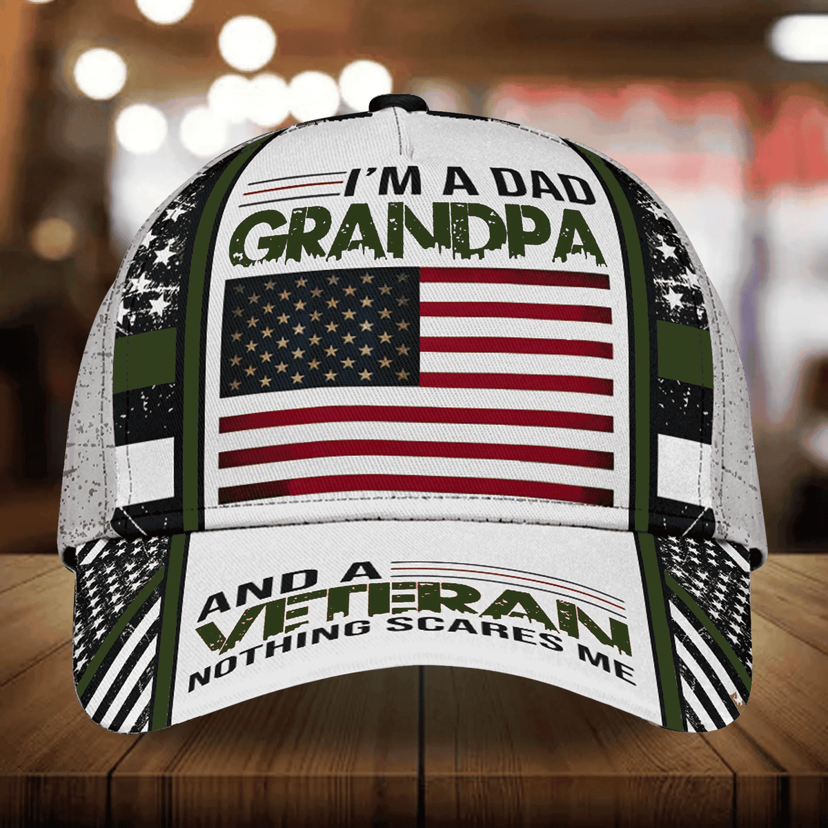 I Am A Dad Grandpa And A Veteran Nothing Scares Me Multicolor Veteran 3D Cap