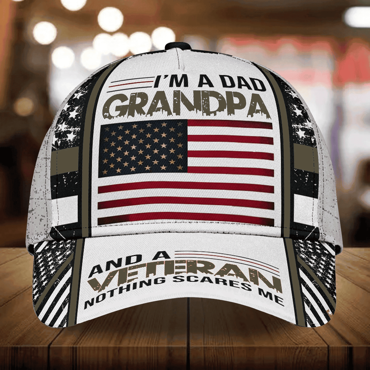 I Am A Dad Grandpa And A Veteran Nothing Scares Me Multicolor Veteran 3D Cap