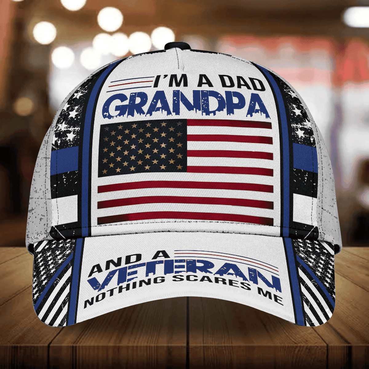 I Am A Dad Grandpa And A Veteran Nothing Scares Me Multicolor Veteran 3D Cap