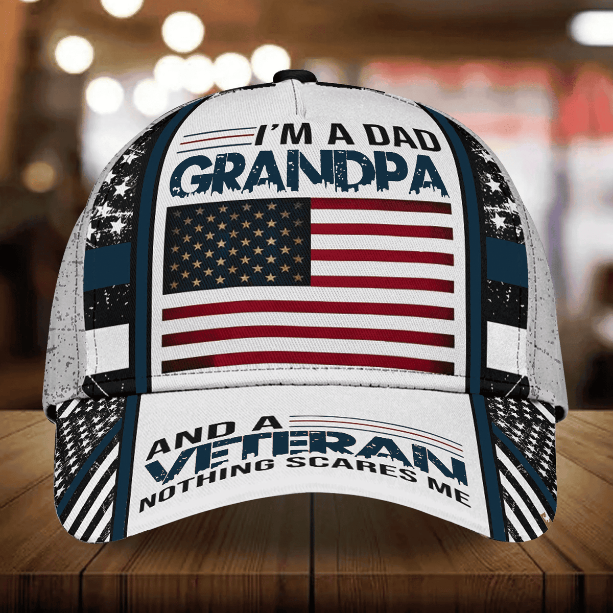 I Am A Dad Grandpa And A Veteran Nothing Scares Me Multicolor Veteran 3D Cap