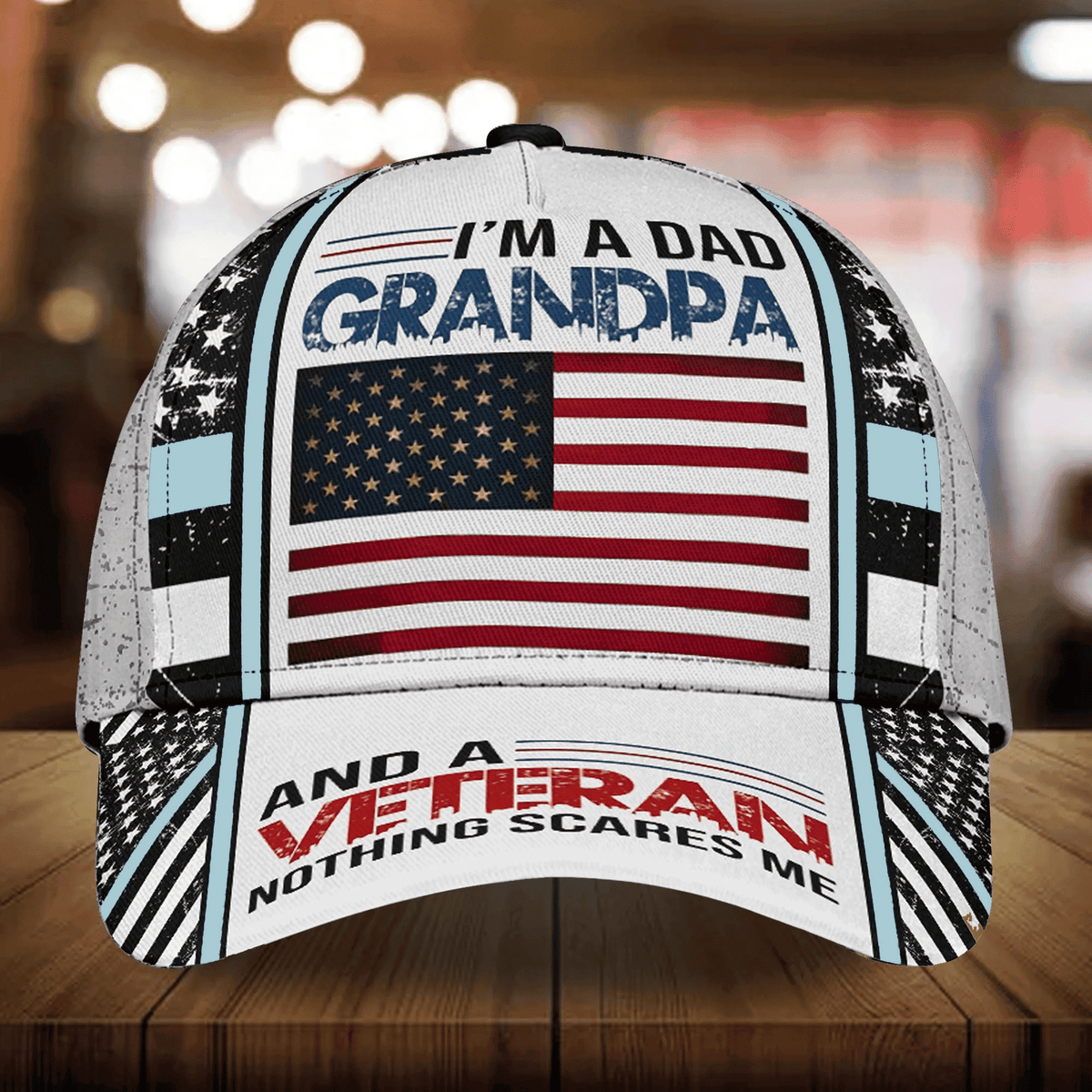 I Am A Dad Grandpa And A Veteran Nothing Scares Me Multicolor Veteran 3D Cap