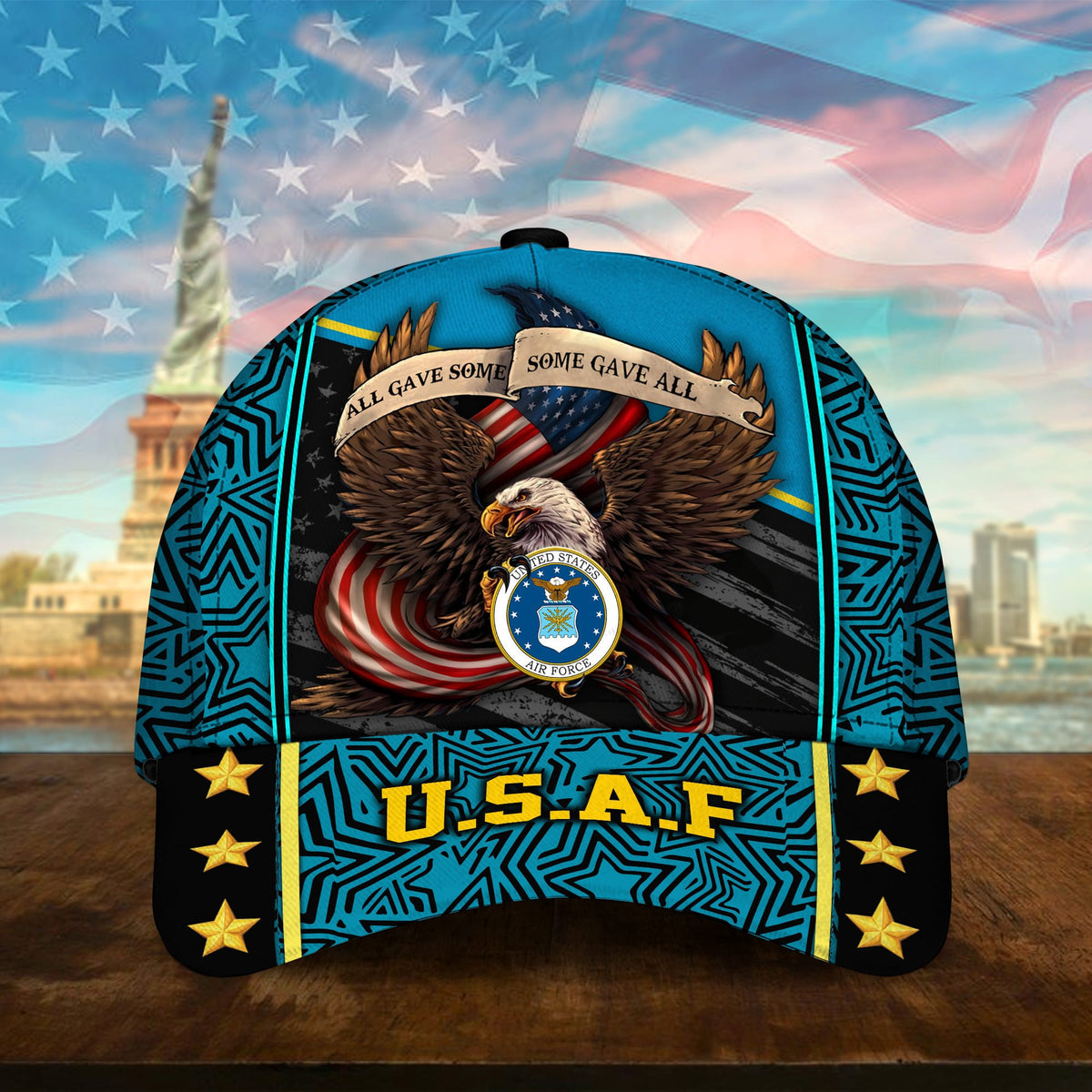 All Gave Some Some Gave All Multiservice U.S. Veteran 3D Printed Eagle USA Flag Cap