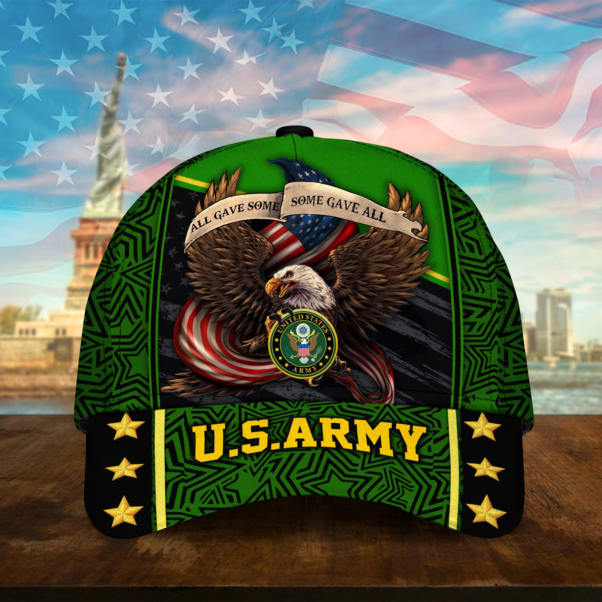 All Gave Some Some Gave All Multiservice U.S. Veteran 3D Printed Eagle USA Flag Cap