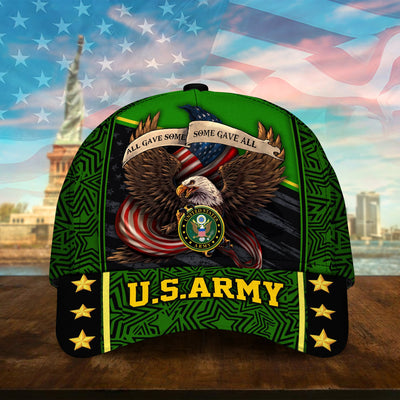 All Gave Some Some Gave All Multiservice U.S. Veteran 3D Printed Eagle USA Flag Cap
