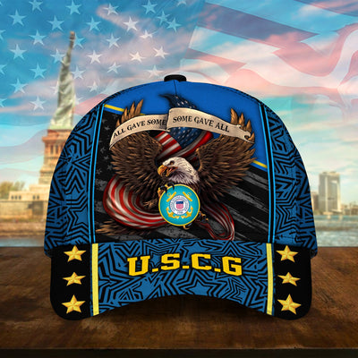 All Gave Some Some Gave All Multiservice U.S. Veteran 3D Printed Eagle USA Flag Cap