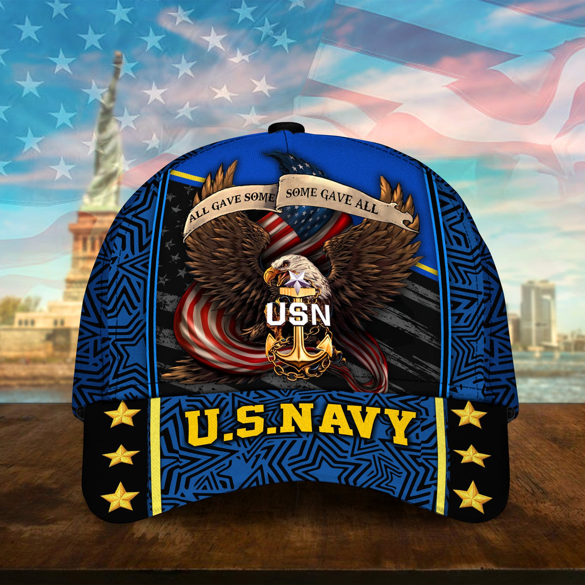 All Gave Some Some Gave All Multiservice U.S. Veteran 3D Printed Eagle USA Flag Cap