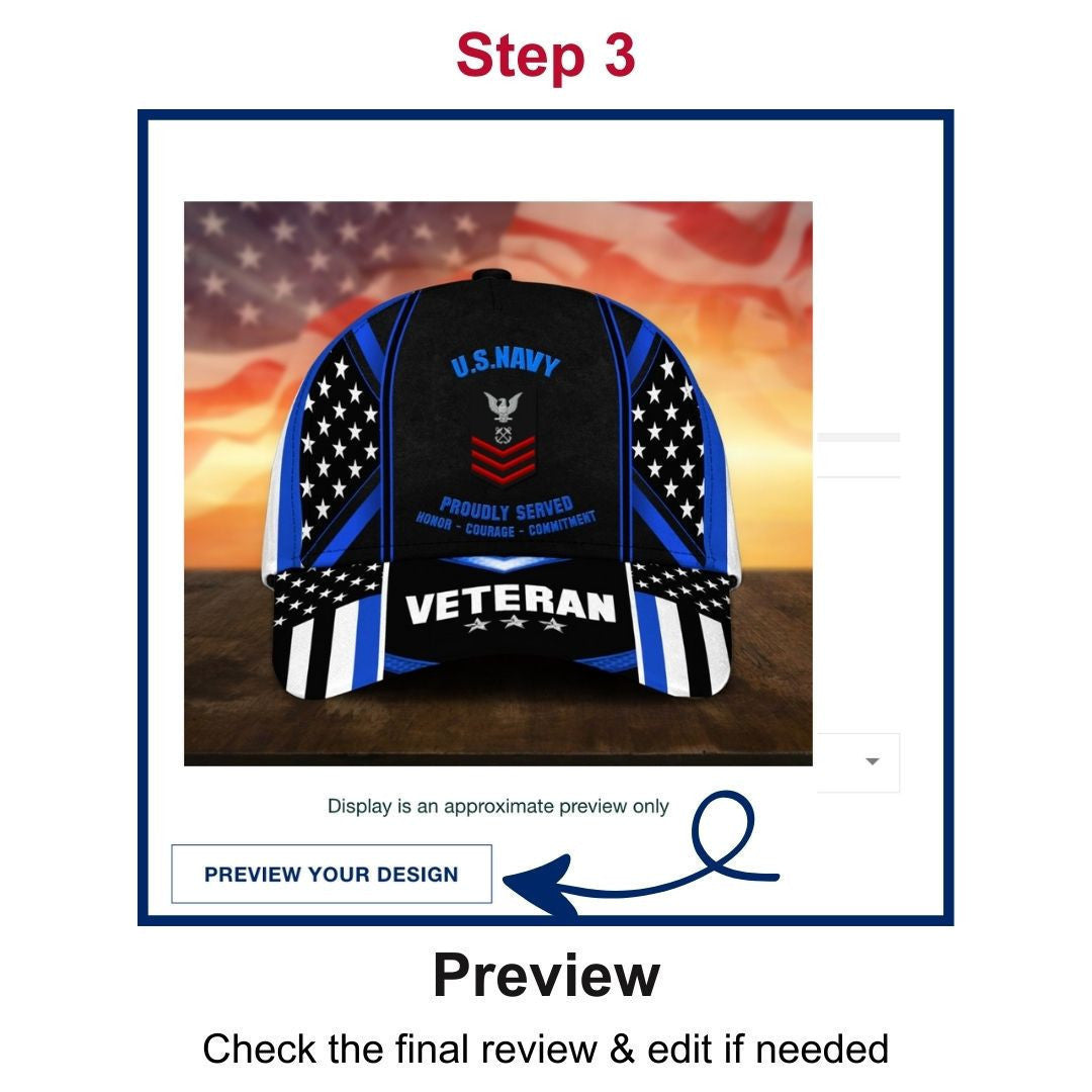 Customized U.S Air Force Wings Veteran Cap