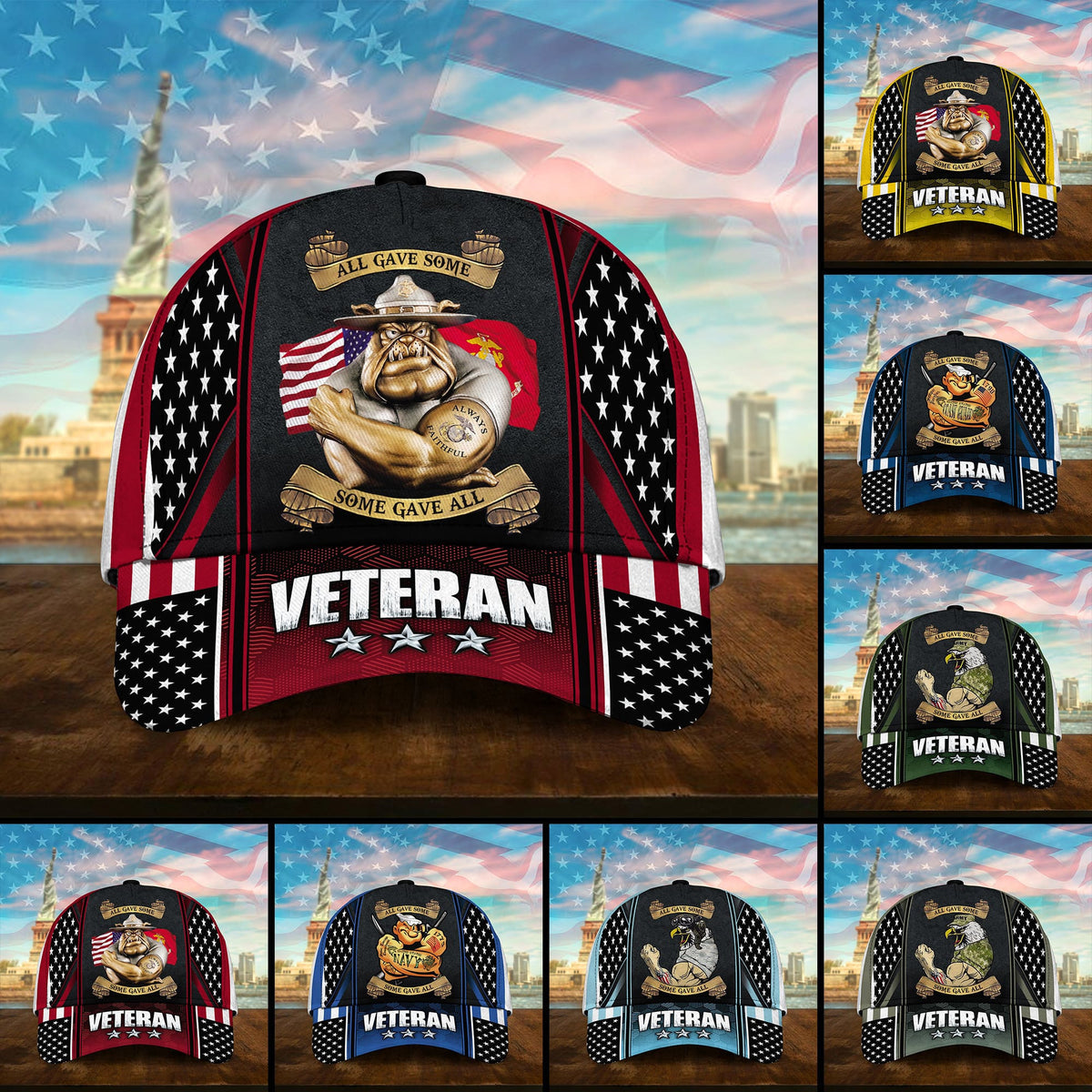 All Gave Some Some Gave All Multiservice U.S Veteran Cap 3D Printed