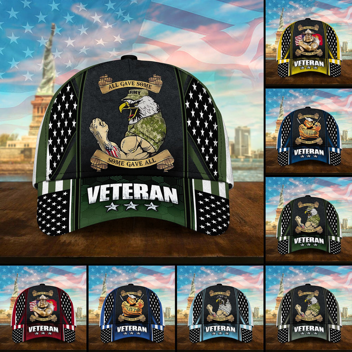 All Gave Some Some Gave All Multiservice U.S Veteran Cap 3D Printed