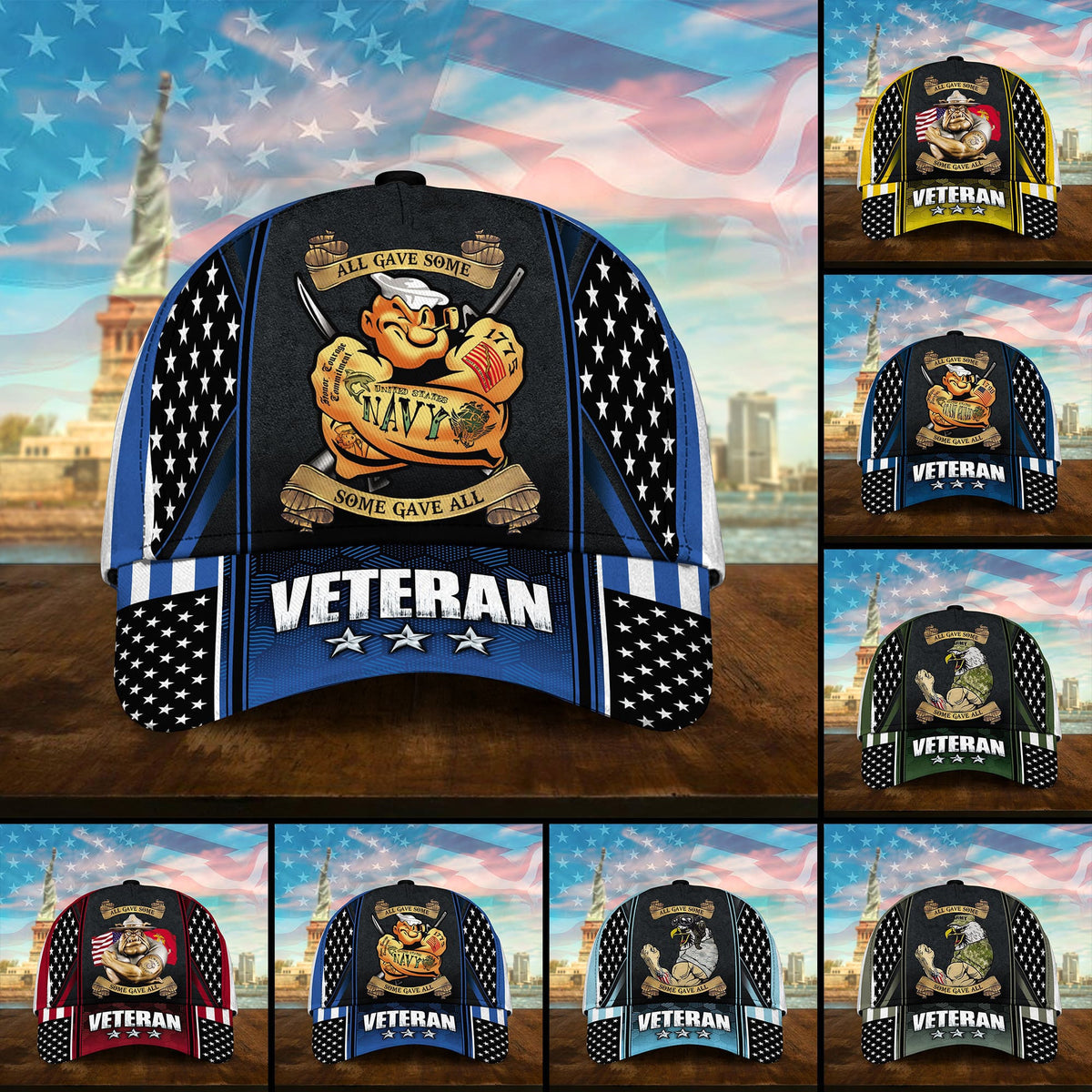 All Gave Some Some Gave All Multiservice U.S Veteran Cap 3D Printed