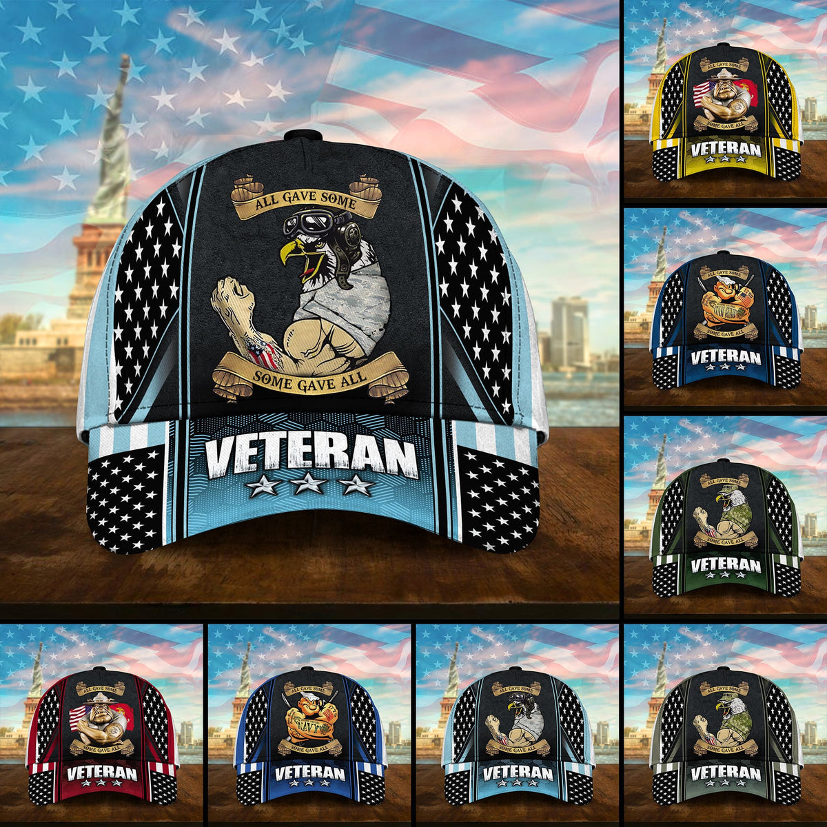 All Gave Some Some Gave All Multiservice U.S Veteran Cap 3D Printed