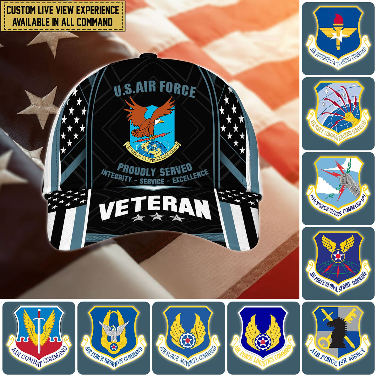 Customized U.S Air Force Command Veteran Cap