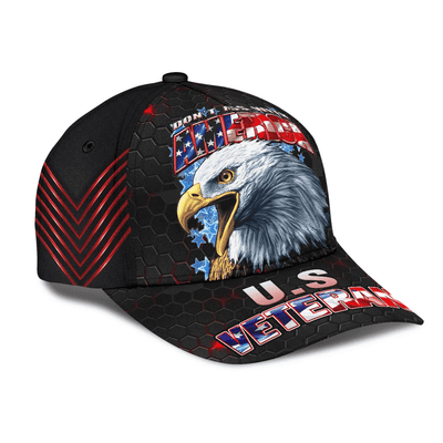 Don't Miss With American U.S Veteran Cap 3D Printed Eagle USA Flag Cap