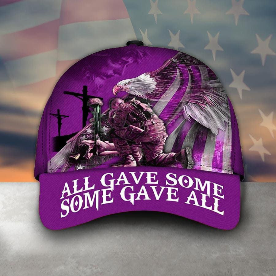 All Gave Some Some Gave All Jesus Eagle USA Flag Solider Multicolored 3D Printed Cap