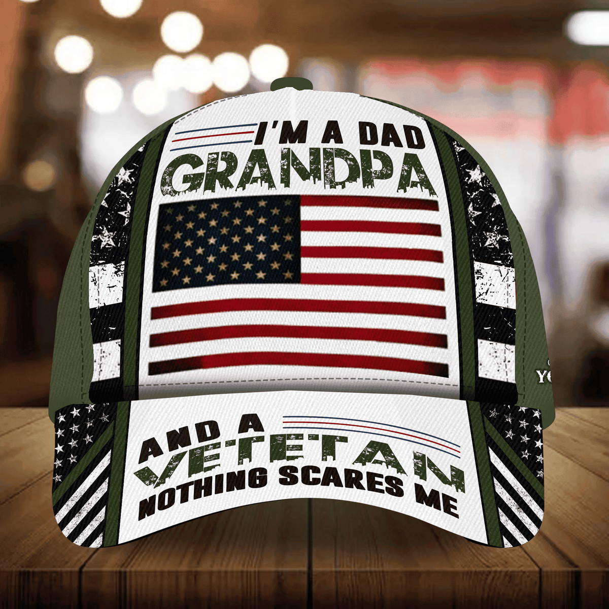 I Am A Dad Grandpa And A Veteran Nothing Scares Me Personalized Multicolor Veteran Cap 3D Printed