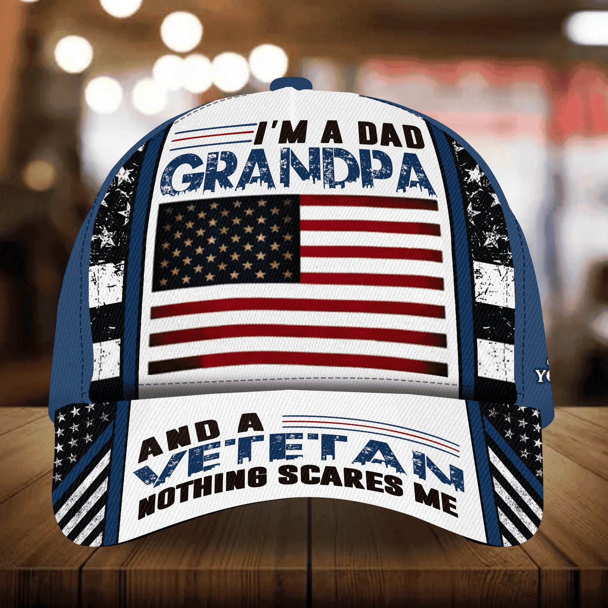 I Am A Dad Grandpa And A Veteran Nothing Scares Me Personalized Multicolor Veteran Cap 3D Printed