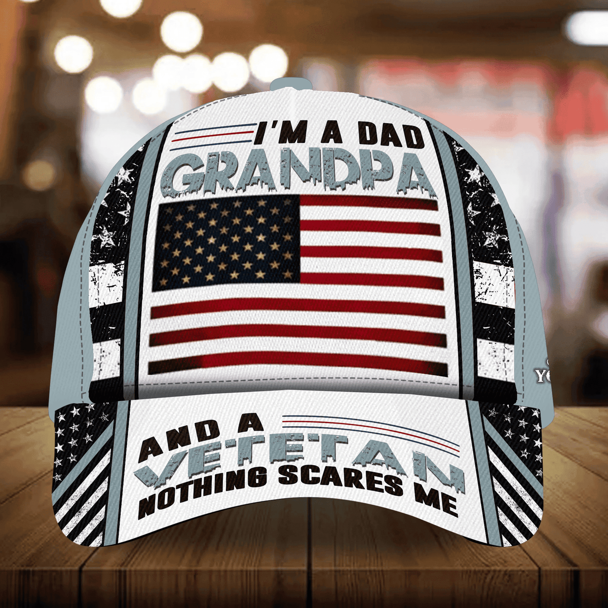 I Am A Dad Grandpa And A Veteran Nothing Scares Me Personalized Multicolor Veteran Cap 3D Printed