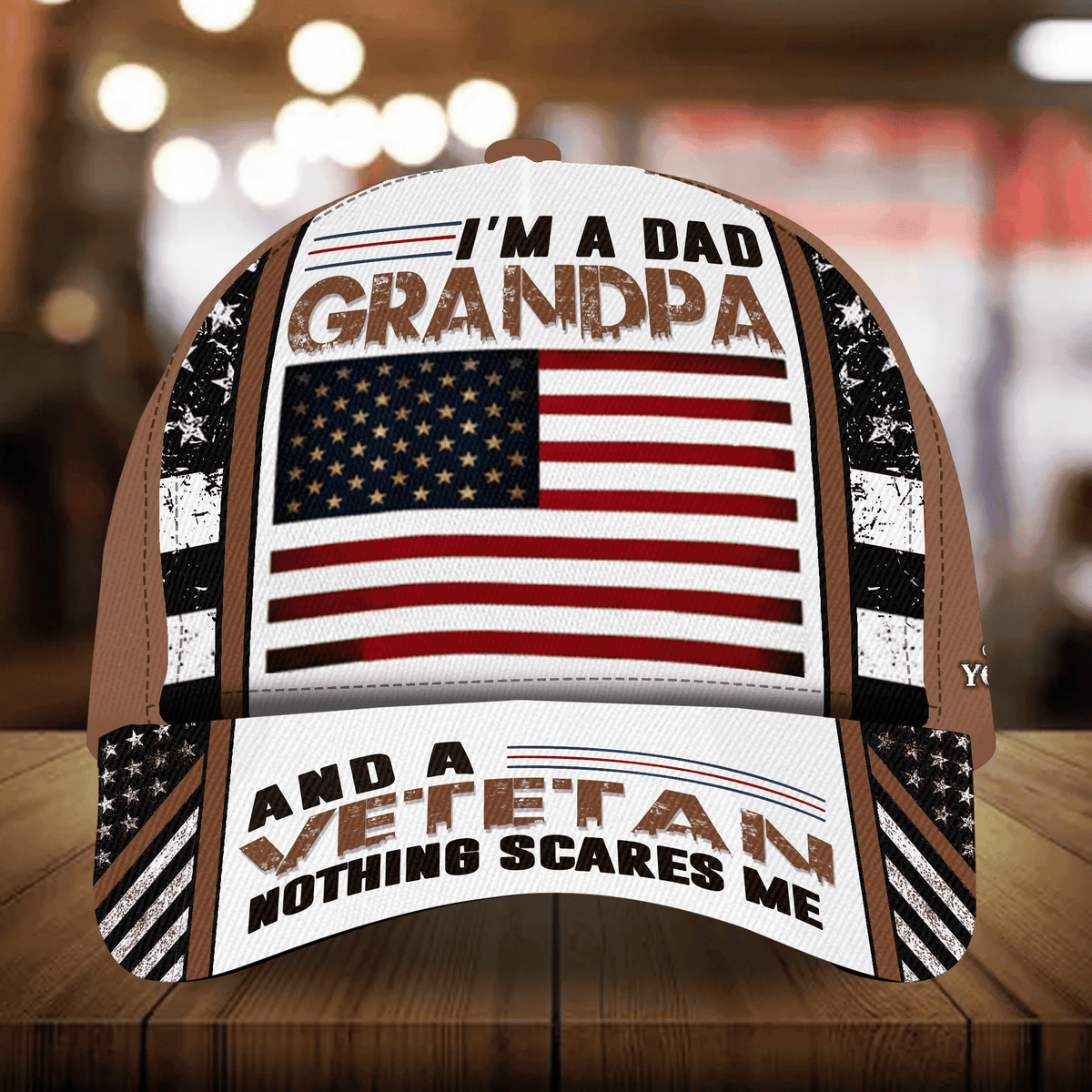 I Am A Dad Grandpa And A Veteran Nothing Scares Me Personalized Multicolor Veteran Cap 3D Printed