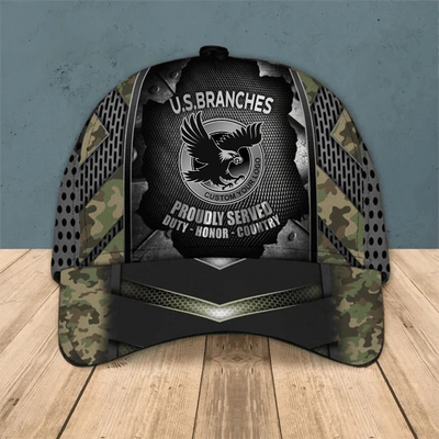 Custom U.S. Branches Veteran Camo Cap