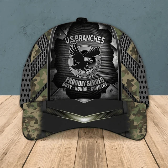 Custom U.S. Branches Veteran Camo Cap