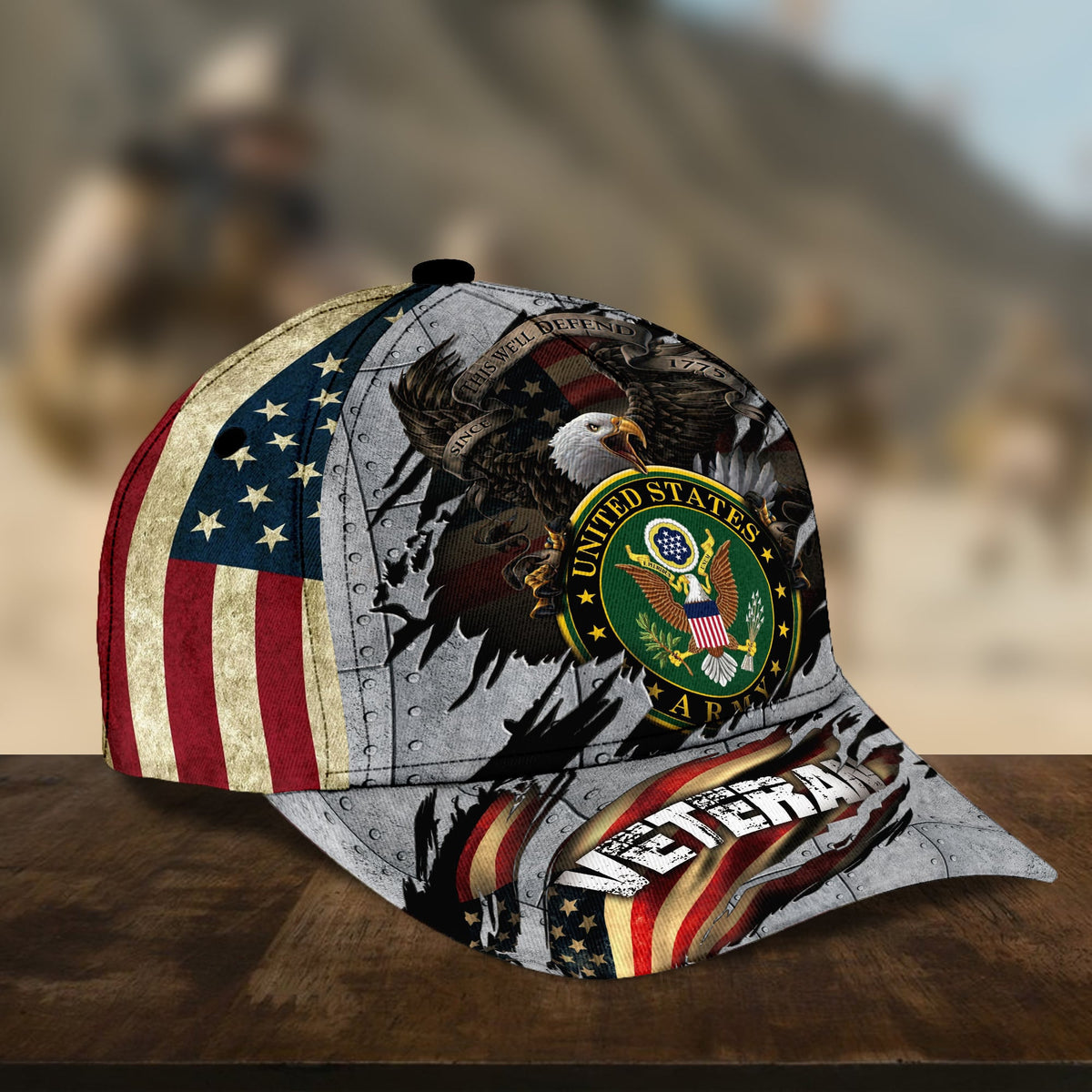Custom U.S Branches Veteran 3D Printed Cap