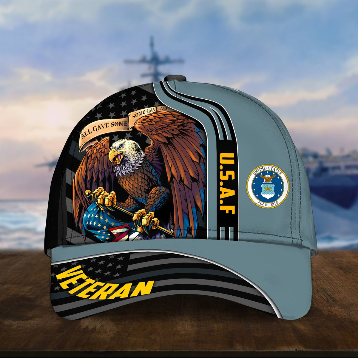 All Gave Some, Some Gave All - U.S. Air Force Veteran Printed Cap - Eagle USA Flag