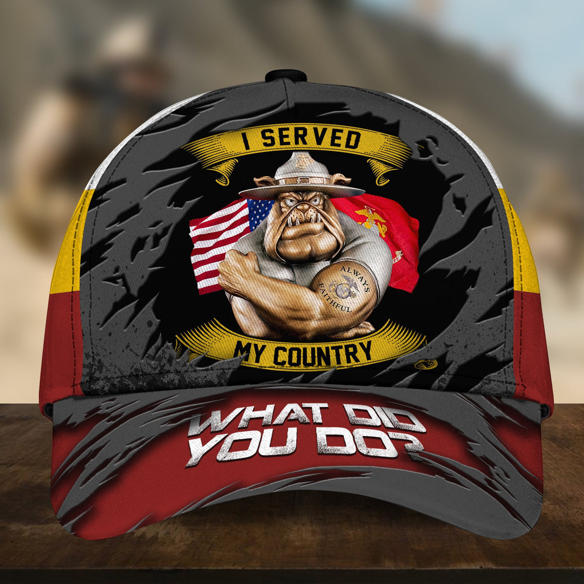 Custom U.S Branches Veteran Cap Iron Camo Cap