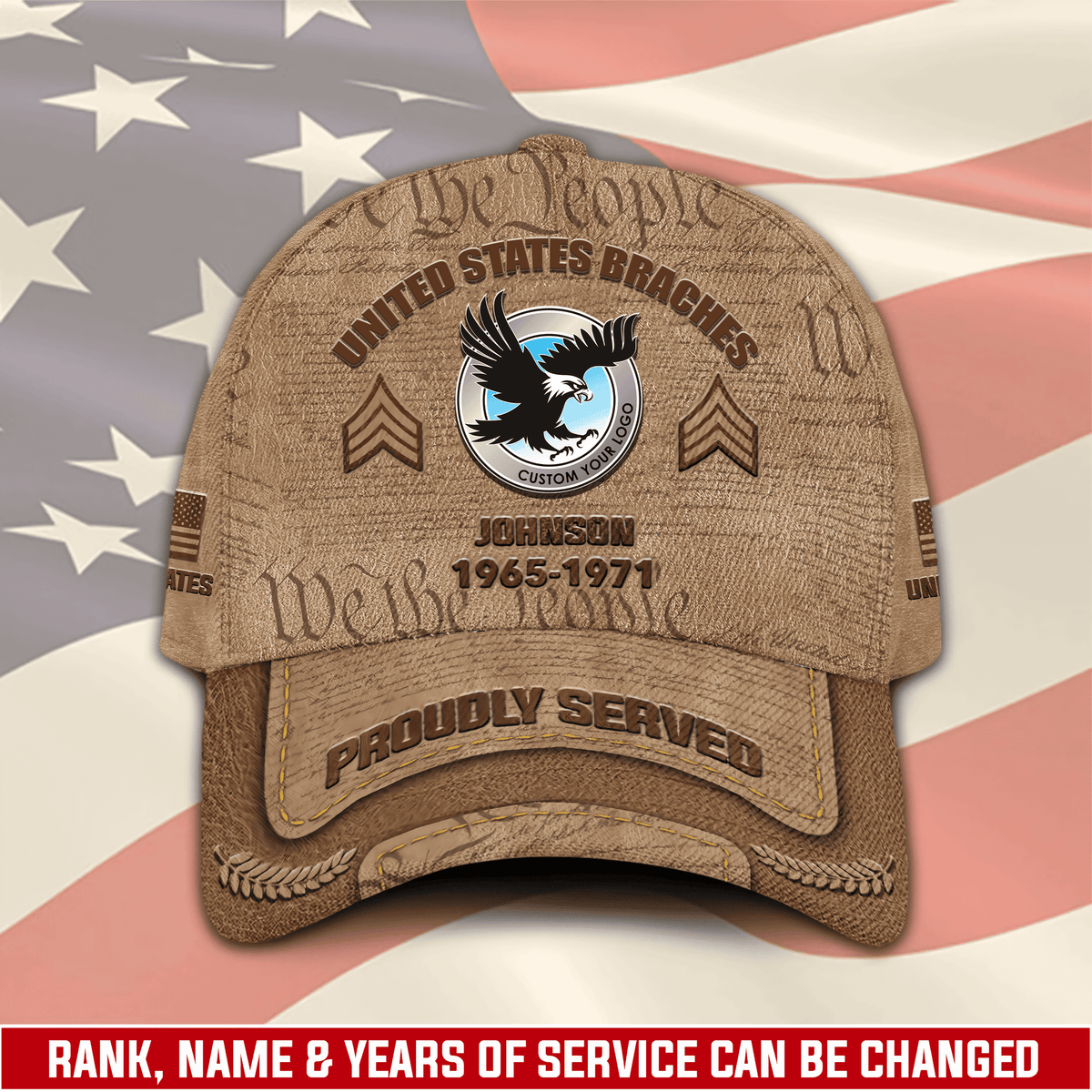 Custom U.S. Branches Military Classic Printed Cap
