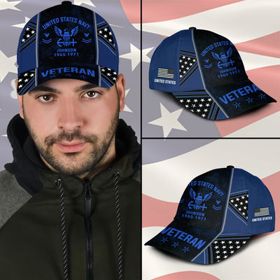Custom U.S. Navy Veteran Hat - Create Your Own Rank-Printed Military Ball Cap