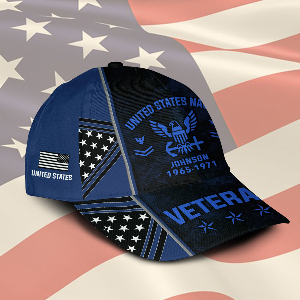 Custom U.S. Navy Veteran Hat - Create Your Own Rank-Printed Military Ball Cap