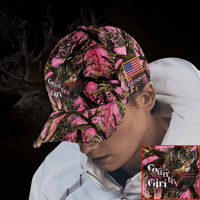 Custom Deer Hunter Love Hunting Cap - Custom Your Cap All Over Printed Pink Color