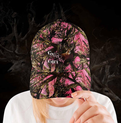 Custom Deer Hunter Love Hunting Cap - Custom Your Cap All Over Printed Pink Color